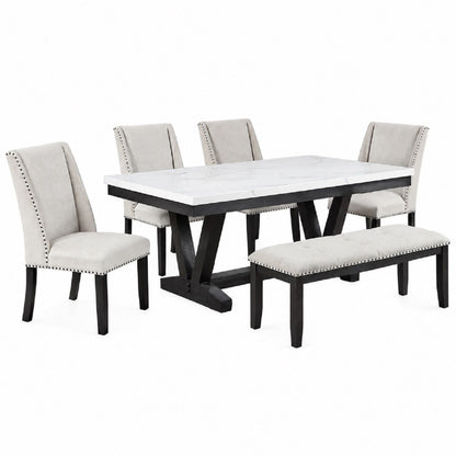 Dining Set With Upholstered Wing Back Chairs