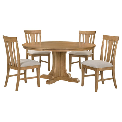 Auburn - 5 Piece Dining Set - Natural / Light Brown