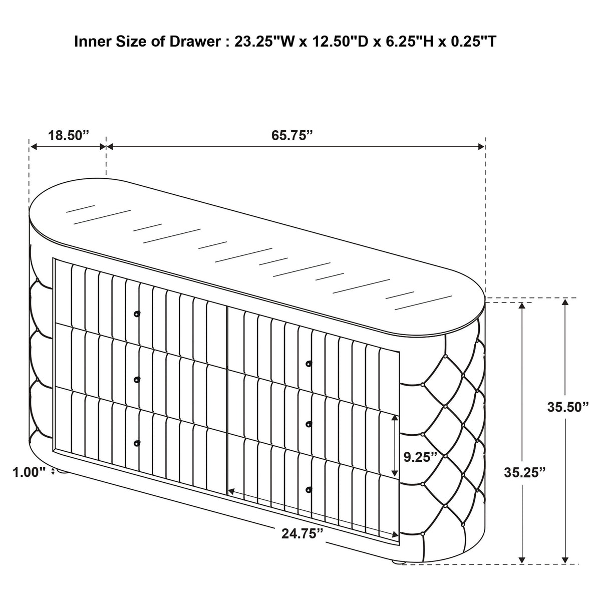 Santiago - 6 Drawer Dresser - Ivory
