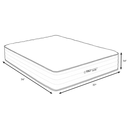 Starrett Black - 14" Euro Top Hybrid Mattress With Copper Gel And Silver Infused Foam - Sleek Black - Twin