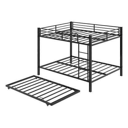 Bunk Bed For Kids, Convertible Frame With Ladders & Guardrail