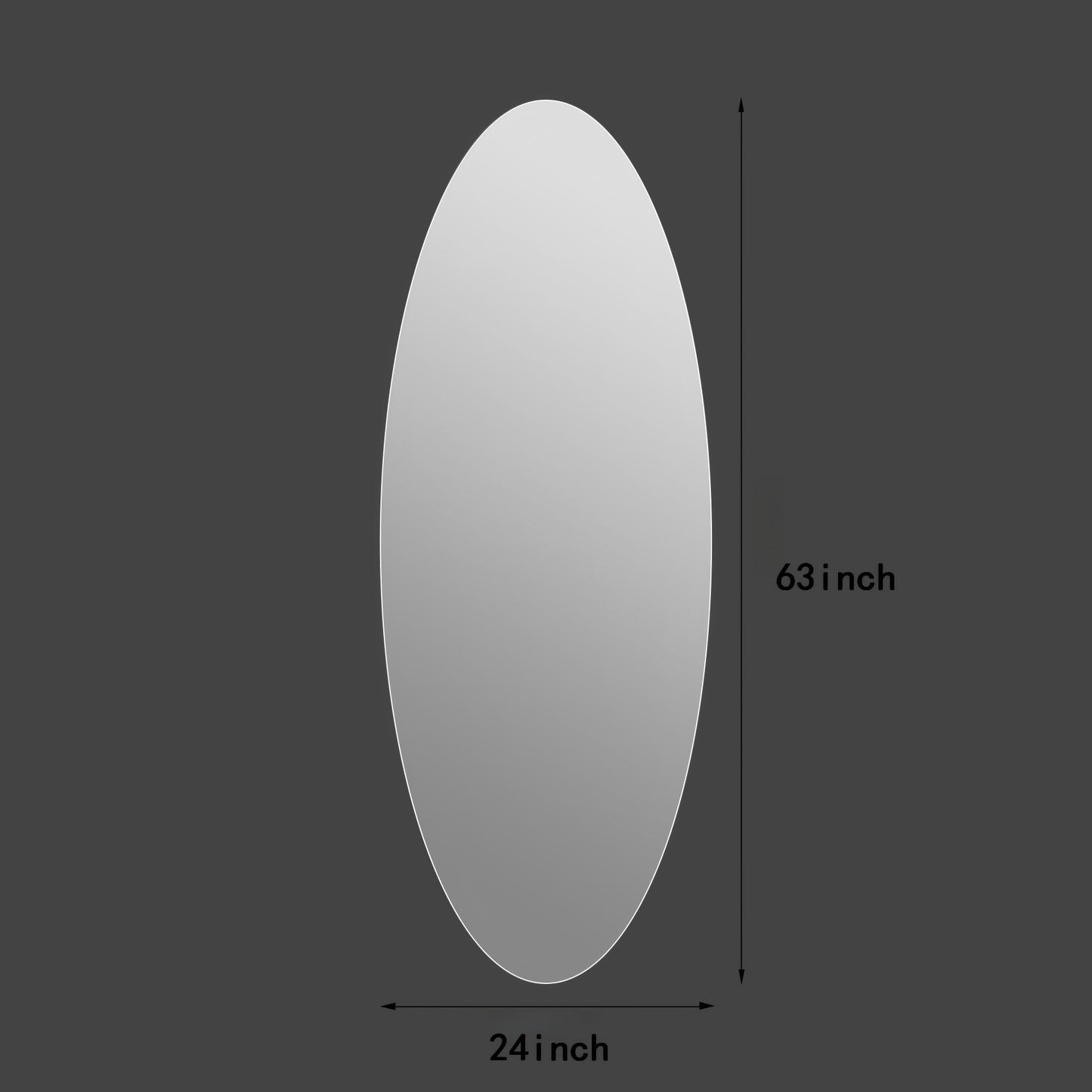 Modern Oval Full Length Wall Mirror