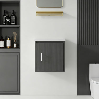 Floating Bathroom Vanity Combo, Wall Mounted Cabinet With Sink & Soft Close Doors For Small Bathrooms