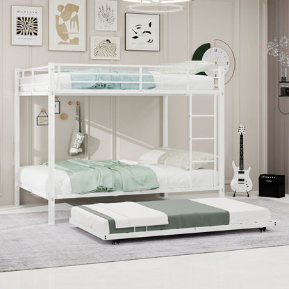 Bunk Bed For Kids, Convertible Frame With Ladders & Guardrail