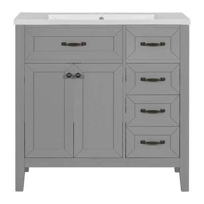 Modern Bathroom Vanity With Sink, Freestanding With Drawers And Doors
