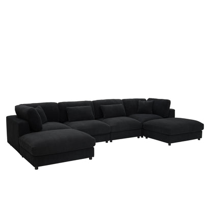 Upholstered Modular Sectional & Custom Configuration And Toss Pillows