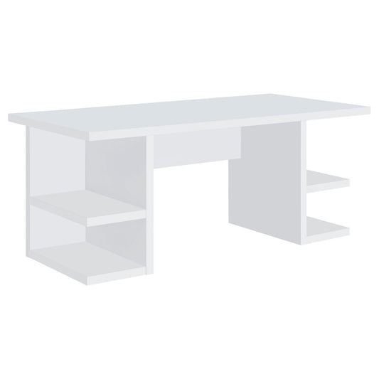 Hannah - 4 Shelf Writing Desk With Open Shelving - White