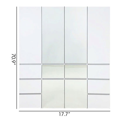 Elise - Modular Closet System With Mirror And Customizable Storage - White