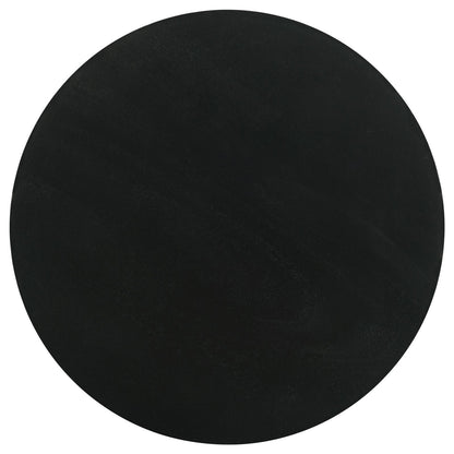 Stain Pedestal Accent Table Elegant Design With Round Top - Black