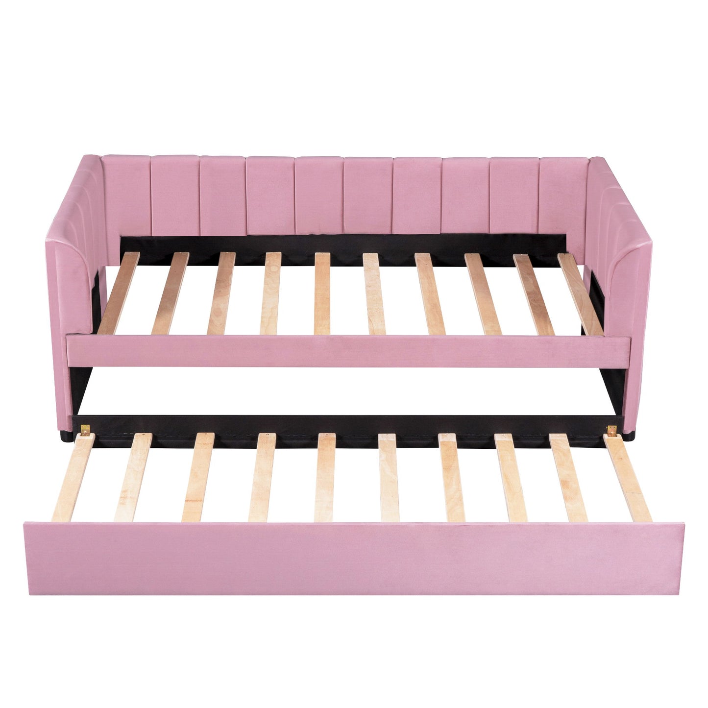 Upholstered Daybed With Ergonomic Design Backrest