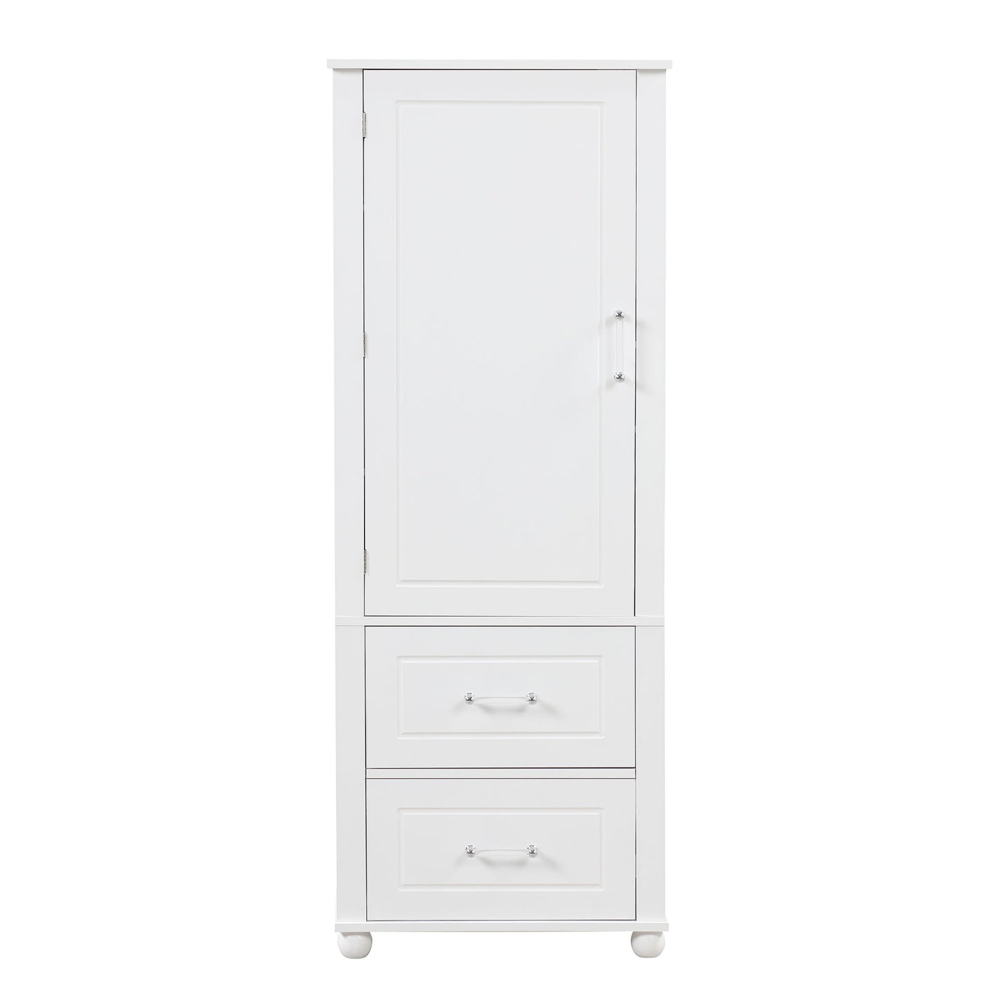 Tall Freestanding Bathroom Storage Cabinet With 2 Drawers And Adjustable Shelf