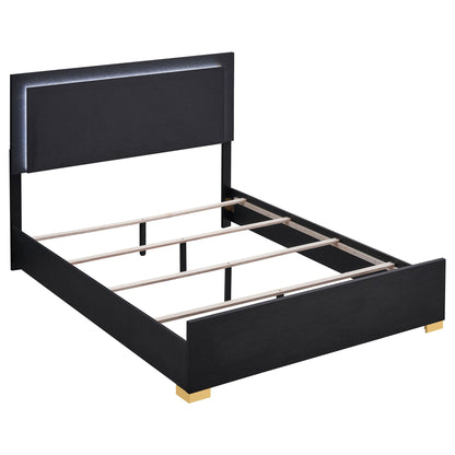Medici - Eastern King LED Headboard Bed - Black