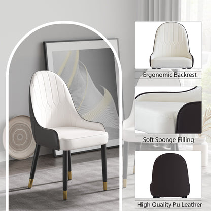 Modern Sponge-Filled Dining Chair, Solid Wood Metal Legs, Suitable For Restaurants, Living Rooms And Rooms (Set of 2)